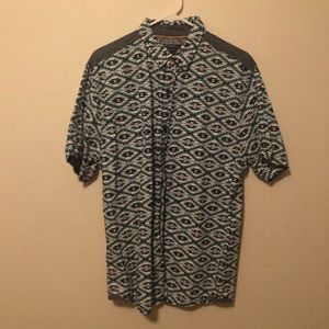 Size XL Green and white button up shirt